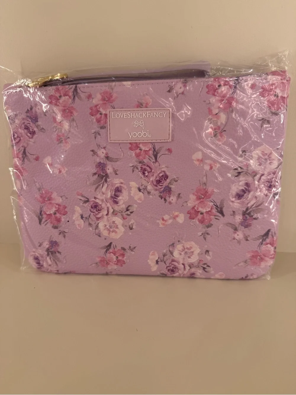 LoveShackFancy X Target Yoobi Lavender Floral Zip Pouch